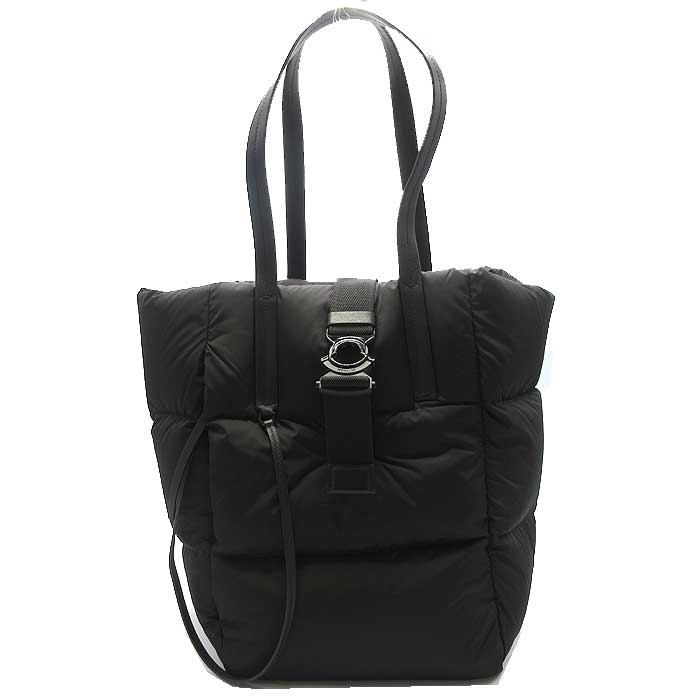 モンクレール トートバッグ MONCLER「XANDER TOTE LARGE」 ダウン レザ 