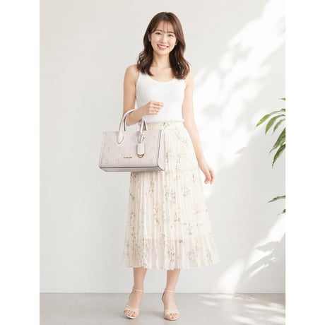 🎀MICHAEL KORS OUTLET　MIRELLA ロゴ デボス EW トップジップ サッチェル ミディアム　#35S6G7ZS2V2171　ライトクリーム