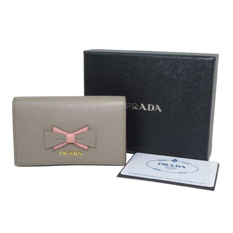 プラダ カードケース PRADA サフィアーノレザー リボンモチーフ カード