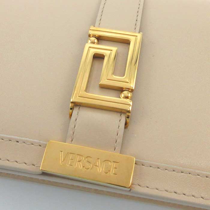 ヴェルサーチェ ウォレット チェーンバッグ 1007220 1KF8V ヴェルサーチェ VERSACE グレカゴッデス レザー ウォレット チェーン