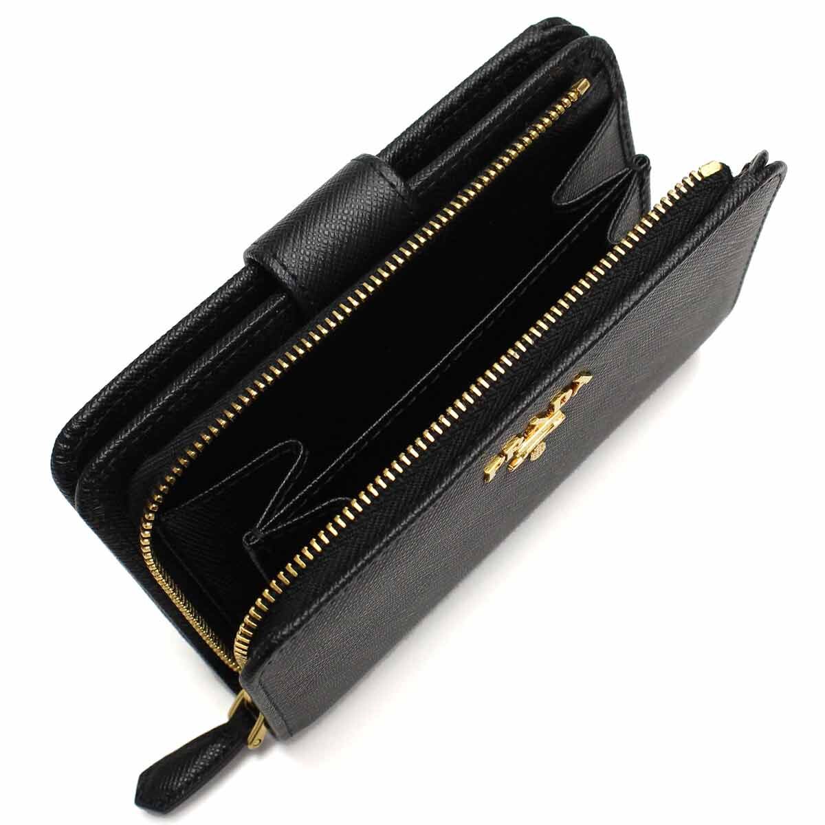 プラダ PRADA 財布 二折財布 小銭入れ付き 1ML225 QWA F0002 NERO