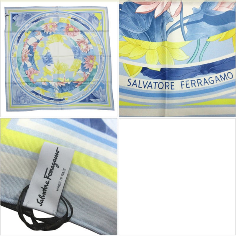 フェラガモ スカーフ Salvatore Ferragamo シルク100% 正方形 フェラガモ スカーフ Salvatore Ferragamo シルク100% 正方形