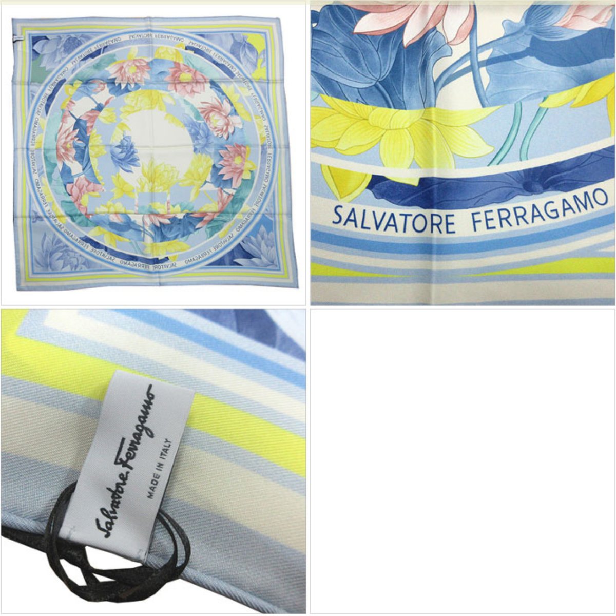 フェラガモ スカーフ Salvatore Ferragamo シルク100% 正方形