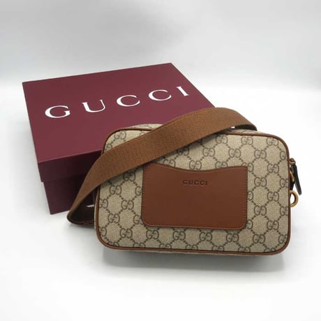 GUCCI GG EMBLEM GG エンブレム GGスプリーム ミニショルダーバッグ 821216 FAED3 9786（ブラウン系×ベージュ系マルチ）ブティックライン