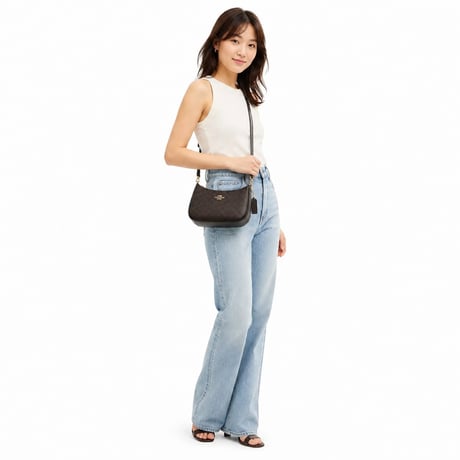 🎀コーチ COACH　テリ ショルダー バッグ・シグネチャー キャンバス　CV933 IMXAQ