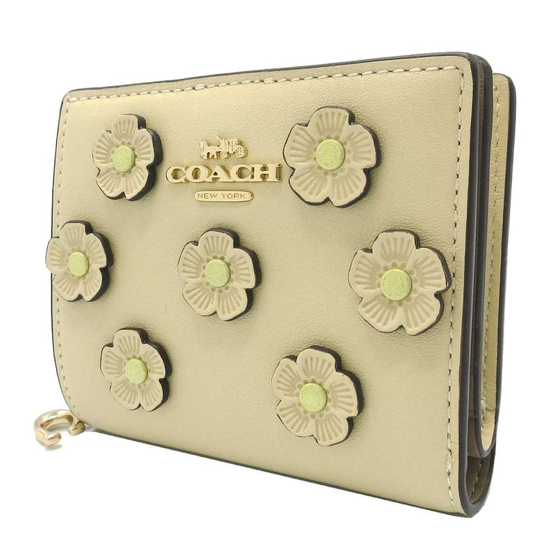 コーチ 二つ折り財布 COACH スナップ ウォレット レザー フローラル コーチ 二つ折り財布 COACH スナップ ウォレット レザー フローラル