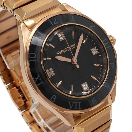 ✨SWAROVSKI Nova  ブラック × ローズゴールド レディース腕時計 💎⌚