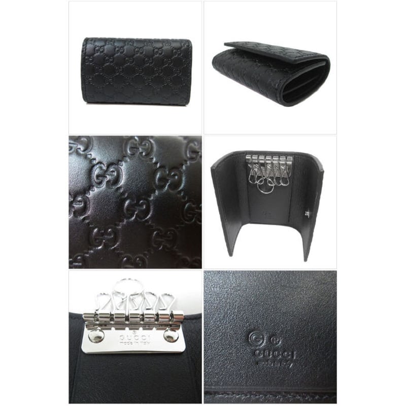 グッチ キーケース GUCCI マイクログッチシマ レザー 6連キーフック ...