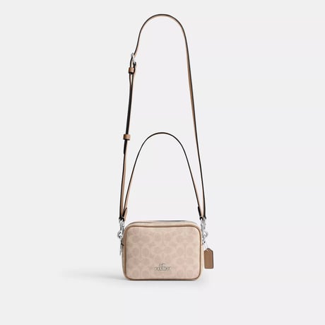 🎀コーチ COACH　ミニ キャリー クロスボディ バッグ・シグネチャー キャンバス　CEK69 SVPWH