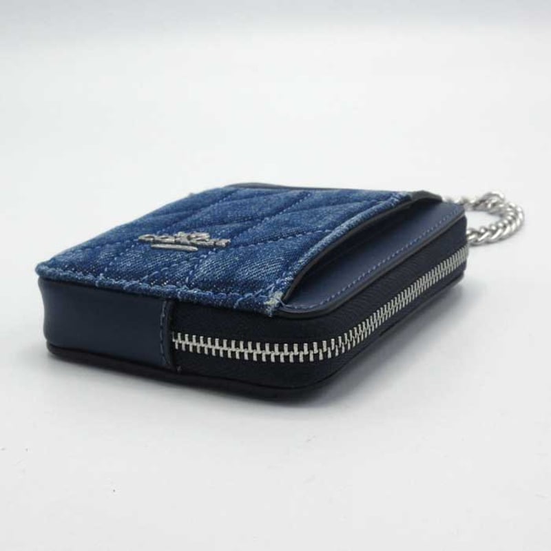 🎀コーチ カードケース COACH デニム キルティング ジップ カード