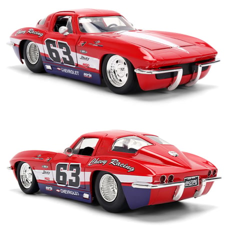 JADATOYS 1:24 BTM 1963 Chevy Corvetteミニカー