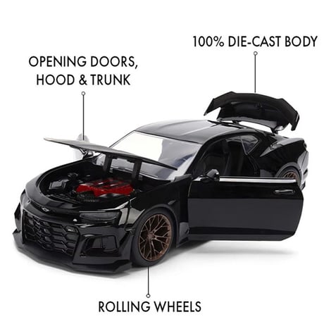JADATOYS 1:24ワイルドスピードダイキャストカー Chevrolette Camaro ZL1 1LE