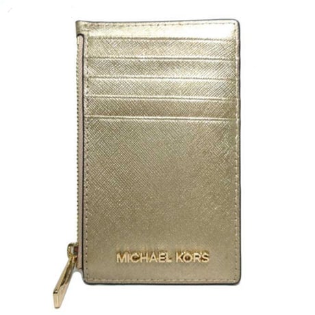 マイケルコース Michael Kors メタリック ミディアム トップ ジップ コイン カードケース 35F3GTVD2M PALE GOLD(ゴールド系) レディース