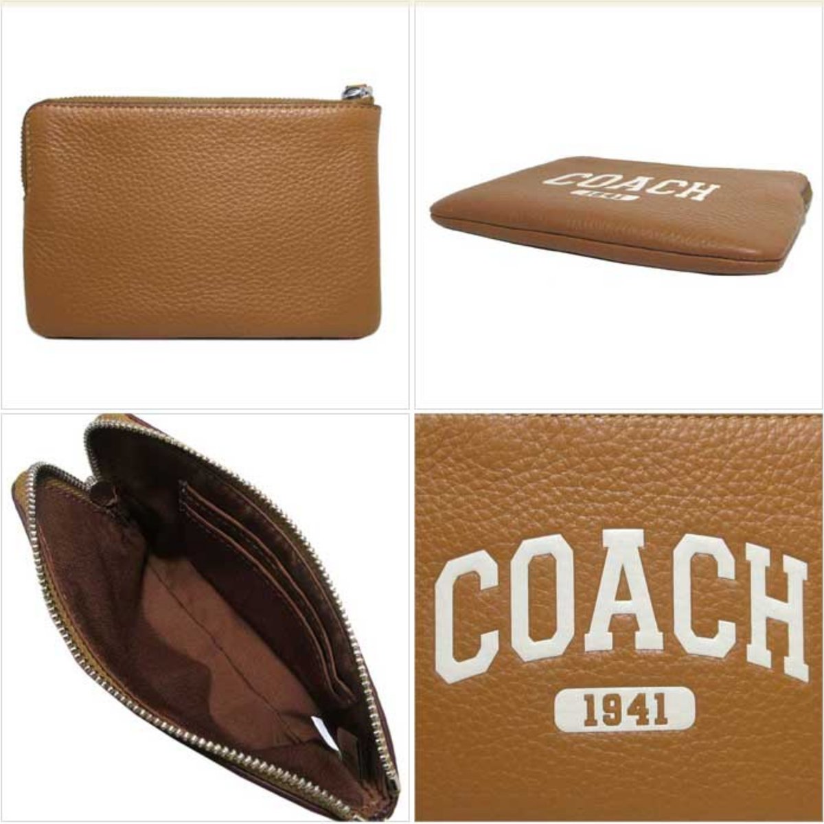 コーチ ポーチ COACH バーシティ コーナージップリストレット L字 ...