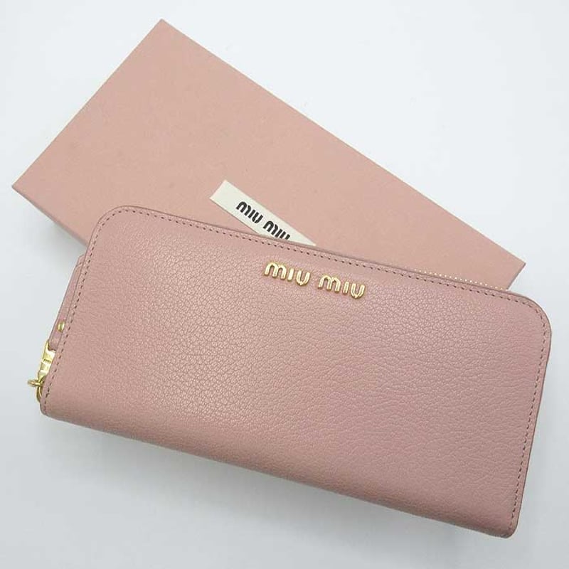 🎀ミュウミュウ 長財布 MIU MIU PORTAF.GRANDE LAMPOラウンドジップ長