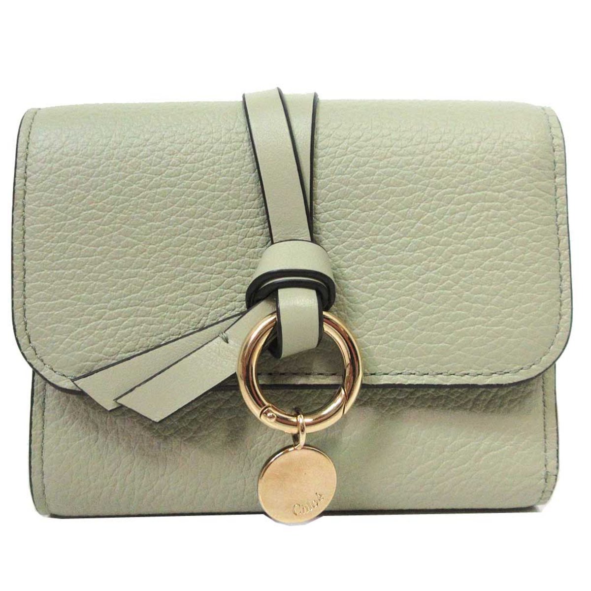 現行×極美品】クロエ 三つ折財布 スモールトリフォールド アルファベット 水色 ✨現行