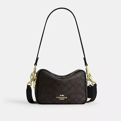 🎀コーチ COACH　ミニ キャリー クロスボディ バッグ・シグネチャー キャンバス　CEK69 IMXAQ