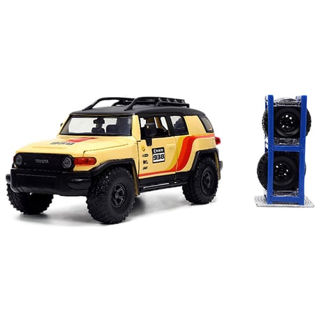 JADATOYS 1:24 JUST TRUCKS w/RACK & WHEELS Toyota FJ Cruiser ミニカー