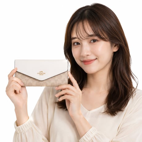 🎀コーチ COACH　エンベロープ ウォレット・シグネチャー キャンバス　CX160 IMXDM