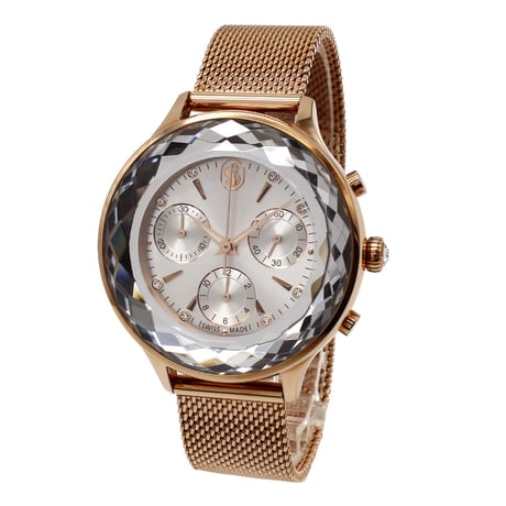 🌟SWAROVSKI Nova Chrono（5677506）レディース腕時計  シルバー文字盤 × ローズゴールドベルト✨