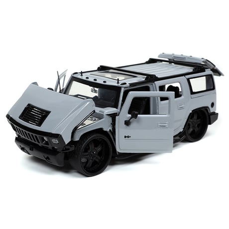 JADATOYS 1:24 JUST TRUCKS w/RACK & WHEELS 2003 Hummer H2 ミニカー