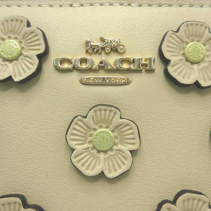 コーチ 二つ折り財布 COACH スナップ ウォレット レザー フローラル