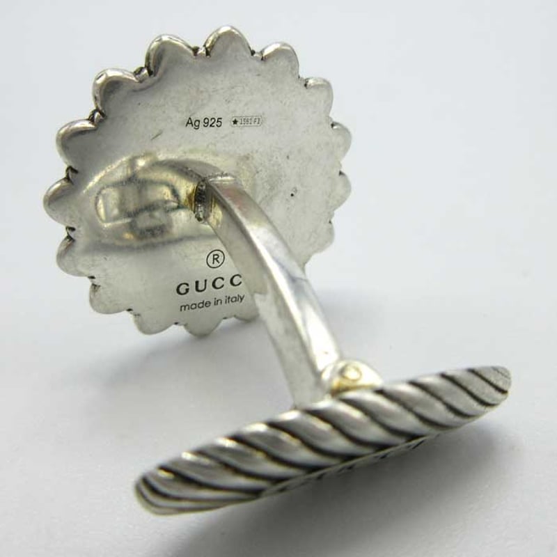 【極美品】GUCCI グッチ　カフス　シルバー SV925 銀製品 メンズ GUCCI - 【中古】 グッチ カフス シルバー925 約12.0g シルバー