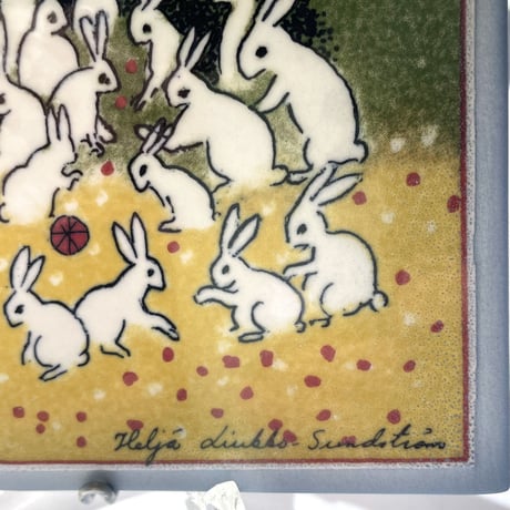 アラビア ヘルヤ 陶板 Teamed Up ARABIA うさぎ Helja