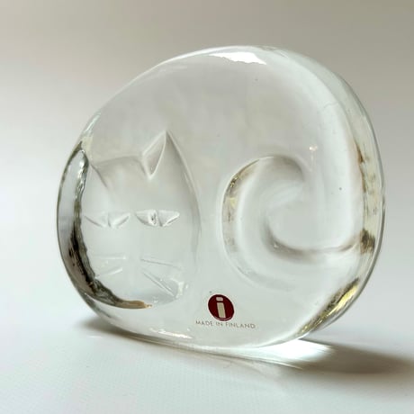 iittala Jorma Vennola ネコ ガラスのオブジェ / ペーパーウェイト / イッタラ ヨルマ・ヴェンノラ
