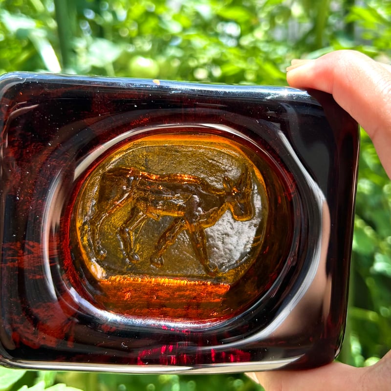 Erik Hoglund スウェーデン BODA ガラスのアッシュトレイ ブラウン