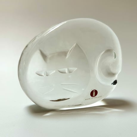 iittala Jorma Vennola ネコ ガラスのオブジェ / ペーパーウェイト / イッタラ ヨルマ・ヴェンノラ