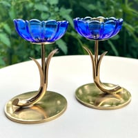 Ystad Metall Gunnar Ander ブルーの花　キャンドルスタンド 2個セット