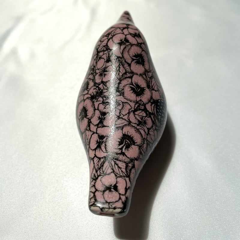 Arabia Heini Riitahuhta Titi-tyy鳥笛 Heini Riitahuhta アラビア TITI-TYY 鳥 ピンク 花柄