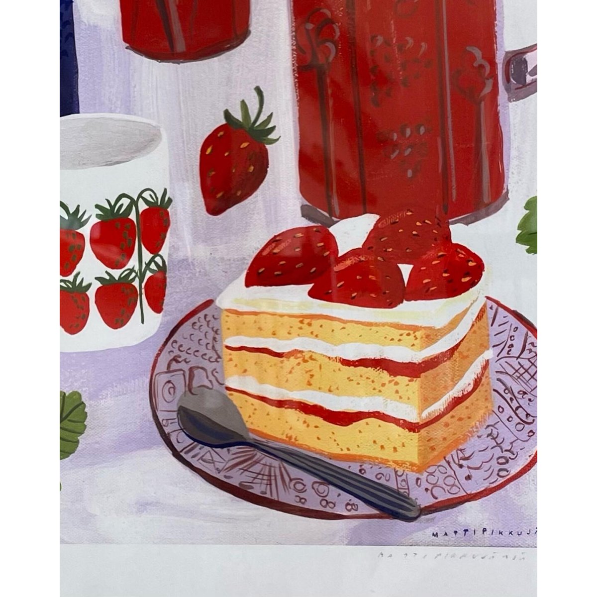 Matti Pikkujamsa アート Mansikkakakku 苺 マッティピックヤムサ Matti Pikkujamsa アート Mansikkakakku 苺 マッティピックヤムサ