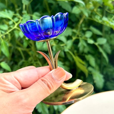 Ystad Metall Gunnar Ander ブルーの花　キャンドルスタンド 2個セット