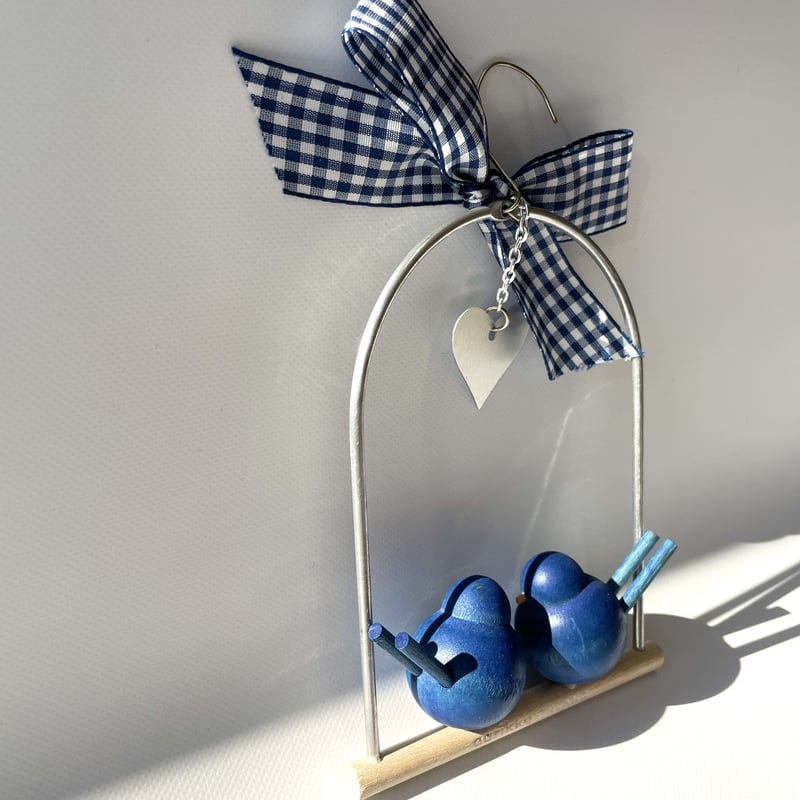 aarikka/アーリッカ ヴィンテージ モビール 2羽の小鳥 ブルー