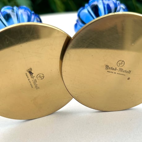 Ystad Metall Gunnar Ander ブルーの花　キャンドルスタンド 2個セット
