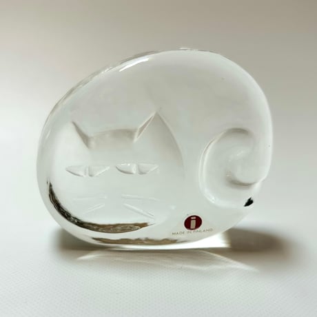 iittala Jorma Vennola ネコ ガラスのオブジェ / ペーパーウェイト / イッタラ ヨルマ・ヴェンノラ