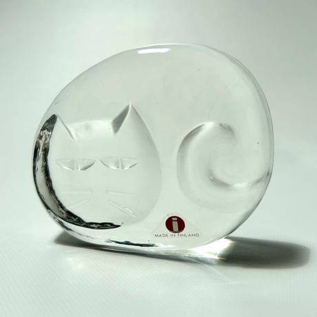 iittala Jorma Vennola ネコ ガラスのオブジェ / ペーパーウェイト / イッタラ ヨルマ・ヴェンノラ