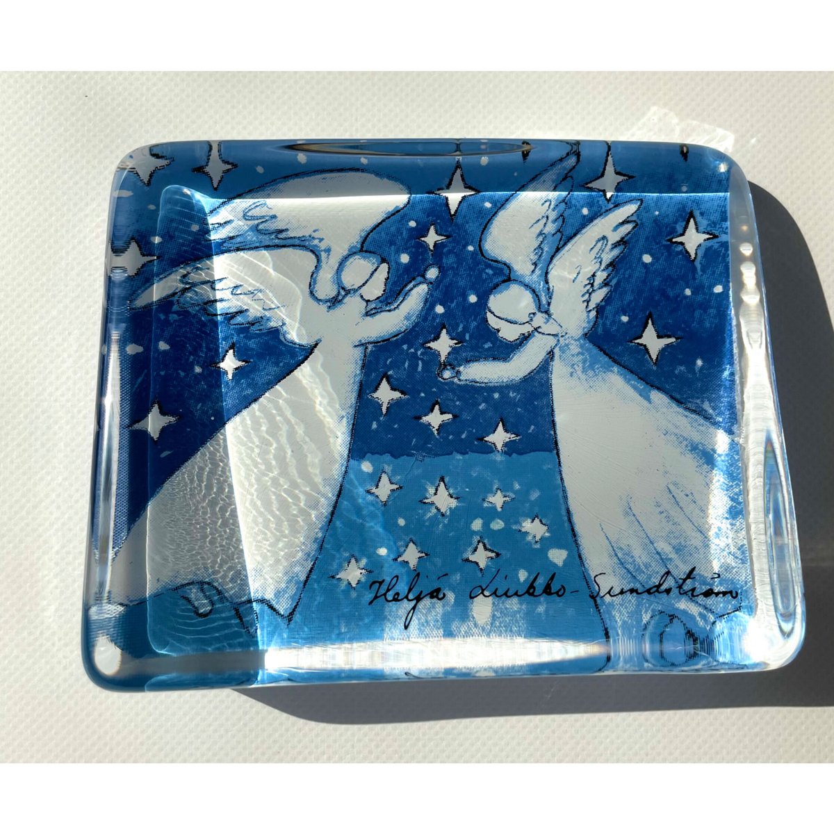  Helja Design ガラスカード 3人の天使 iittala Helja Design ガラスカード 3人の天使 工芸品