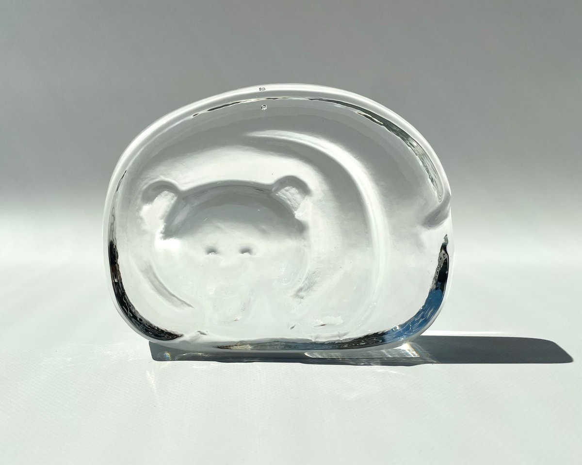 iittala Jorma Vennola クマ ガラスのオブジェ アッシュトレイ