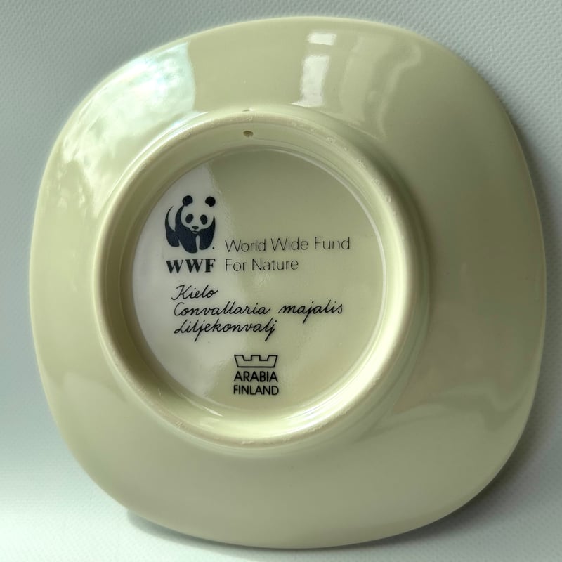 ❀old Arabia❀ 鳥とお花のウォールプレート ARABIA WWF スズラン ウォールプレート Kielo アラビア