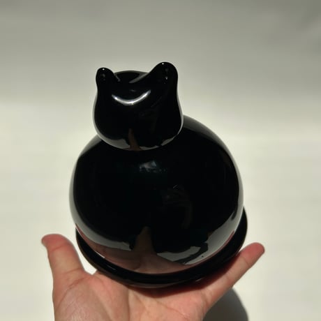 Nuutajarvi Inkeri Toikka 大きなサイズ 黒のネコ /  インケリ・トイッカ ヌータヤルヴィ