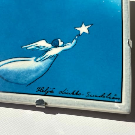 ARABIA Heljä Liukko-Sundström 天使の陶板② Enkeli lentää  空飛ぶ天使 アラビア ヘルヤ