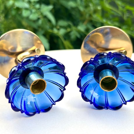 Ystad Metall Gunnar Ander ブルーの花　キャンドルスタンド 2個セット