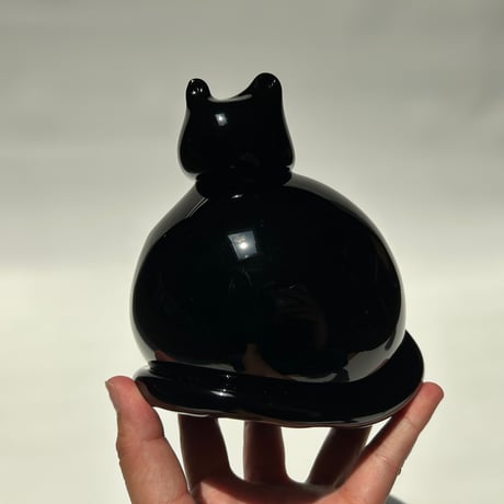 Nuutajarvi Inkeri Toikka 大きなサイズ 黒のネコ /  インケリ・トイッカ ヌータヤルヴィ