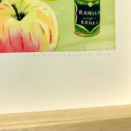 Matti Pikkujämsä アート  Omenapilrakka（アップルパイ）Giclee print 額付 送料込