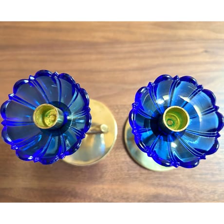 Ystad Metall Gunnar Ander ブルーの花　キャンドルスタンド 2個セット