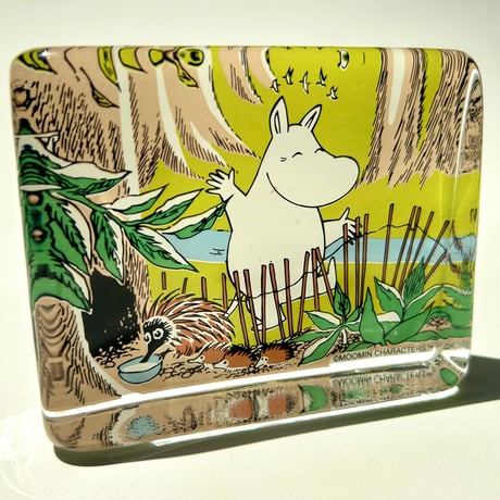 Iittala イッタラ ムーミン ガラスカード " Onnellinen Muumipeikko"