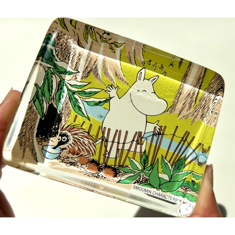 Iittala イッタラ ムーミン ガラスカード " Onnellinen Muumipeikko"